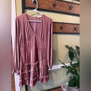 Boutique Long Sleeve Mauve Dress